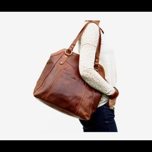 Large Brown Leather Tote